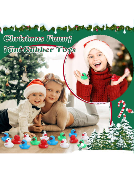 120 Patitos de Goma Navideños Mini Juguetes de Baño