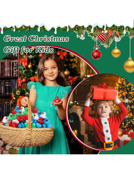 120 Patitos de Goma Navideños Mini Juguetes de Baño