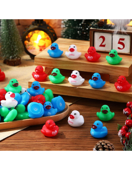 120 Patitos de Goma Navideños Mini Juguetes de Baño