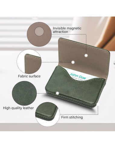 Billetera Bloqueadora RFID AIDEE Cuero Minimalista Verde