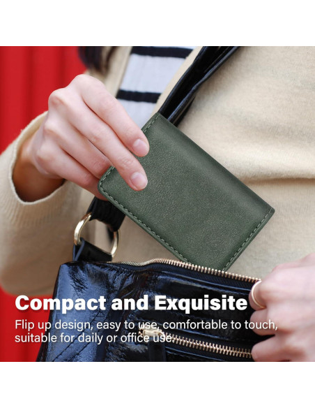 Billetera Bloqueadora RFID AIDEE Cuero Minimalista Verde