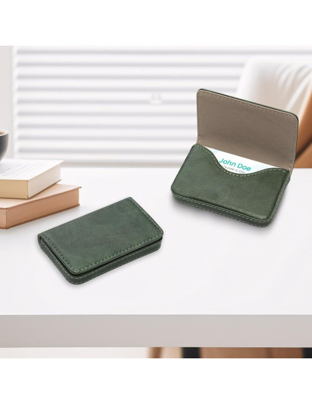 Billetera Bloqueadora RFID AIDEE Cuero Minimalista Verde