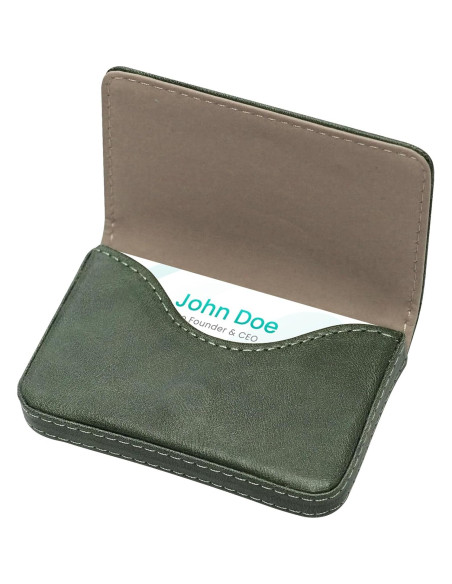 Billetera Bloqueadora RFID AIDEE Cuero Minimalista Verde