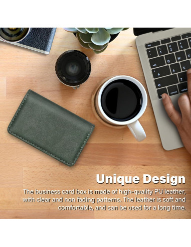 Billetera Bloqueadora RFID AIDEE Cuero Minimalista Verde