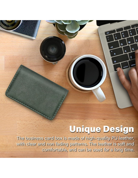 Billetera Bloqueadora RFID AIDEE Cuero Minimalista Verde