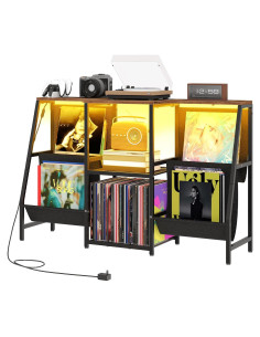 Mesa Soporte para Tocadiscos HOOBRO BF114DCJ01 con Luz LED