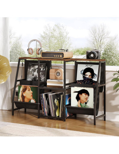 Mesa Soporte para Tocadiscos HOOBRO BF114DCJ01 con Luz LED