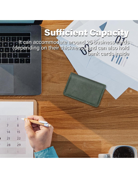 Billetera Bloqueadora RFID AIDEE Cuero Minimalista Verde