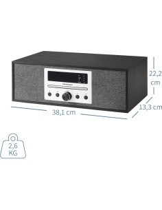 Reproductor de CD Crosley CR3504A-BK con Bluetooth y Radio FM 2