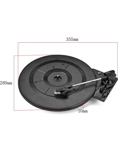 Reproductor de Discos Vinilo EHVYBDX 28cm 3 Velocidades AM/FM
