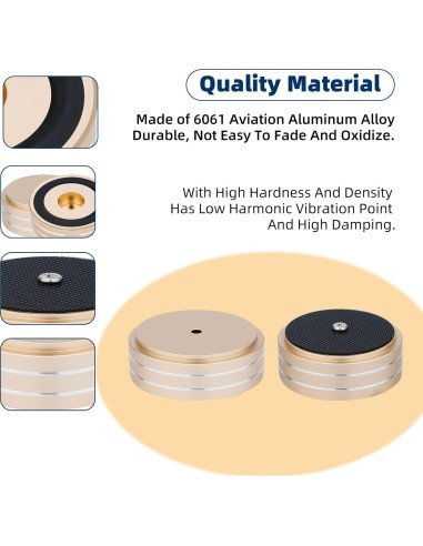 Pies de Aislamiento Monosaudio para Tornamesa y Altavoces Oro