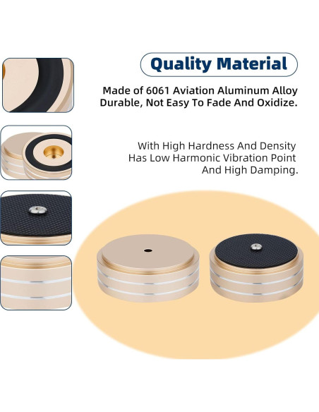 Pies de Aislamiento Monosaudio para Tornamesa y Altavoces Oro