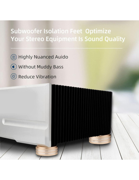 Pies de Aislamiento Monosaudio para Tornamesa y Altavoces Oro