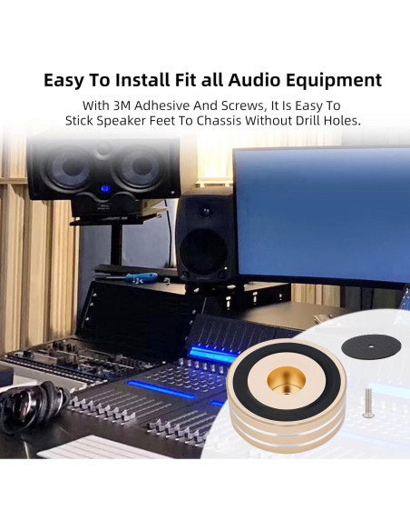 Pies de Aislamiento Monosaudio para Tornamesa y Altavoces Oro