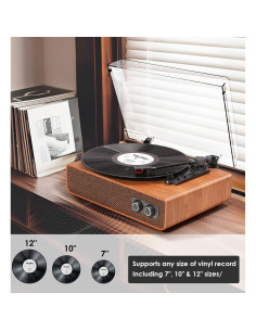Reproductor de Vinilo Bluetooth TANLANIN TE-2018YB-TA 3 Velocidades 2