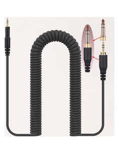 Cable AUX en espiral Fezzlo 1.3m a 4.5m para Audio-Technica 2