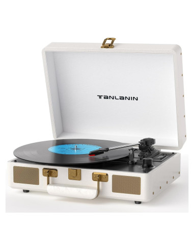 Reproductor de Vinilo Portátil TANLANIN TE-2026 Bluetooth 3 Velocidades