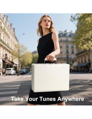 Reproductor de Vinilo Portátil TANLANIN TE-2026 Bluetooth 3 Velocidades