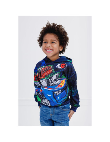 Sudadera con Capucha Hot Wheels para Niños 5T - Forro Polar