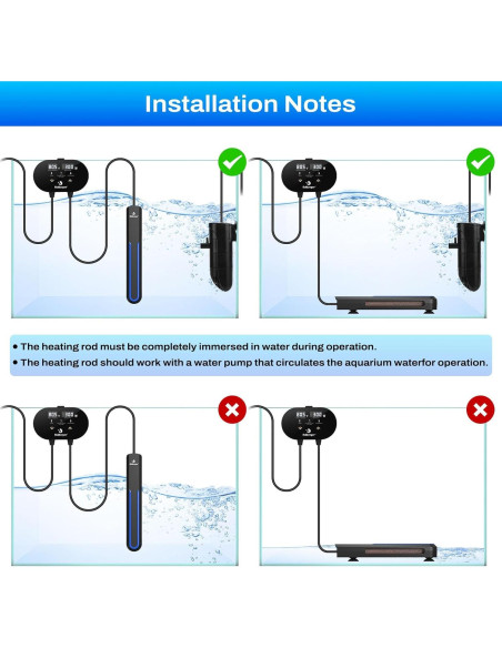 Calentador de Acuario Fishkeeper 300W para 151-303L con Alarma LED Calentador de Acuario Fishkeeper 300W para 151-303L con Alarma LED