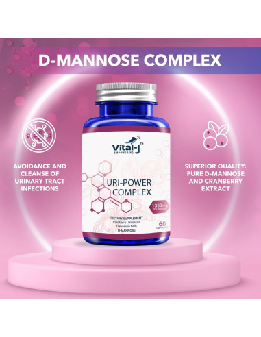 Suplemento Urinario Vital-J 1350mg - D-Manosa, Arándano, Hibisco