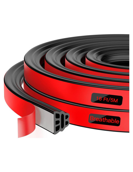 Sello de Burlete de Puerta Nest Timber 5 Metros Goma Negra