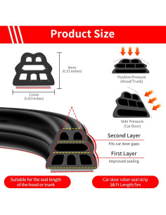 Sello de Burlete de Puerta Nest Timber 5 Metros Goma Negra 2