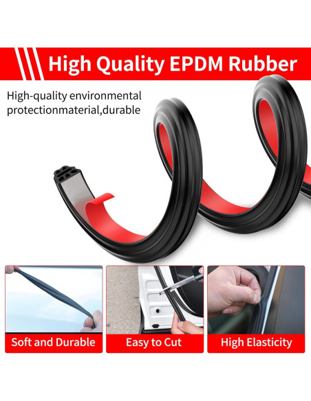 Sello de Burlete de Puerta Nest Timber 5 Metros Goma Negra