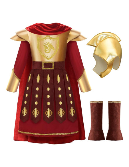 Disfraz de Soldado Romano ReliBeauty para Niños con Casco y Capa
