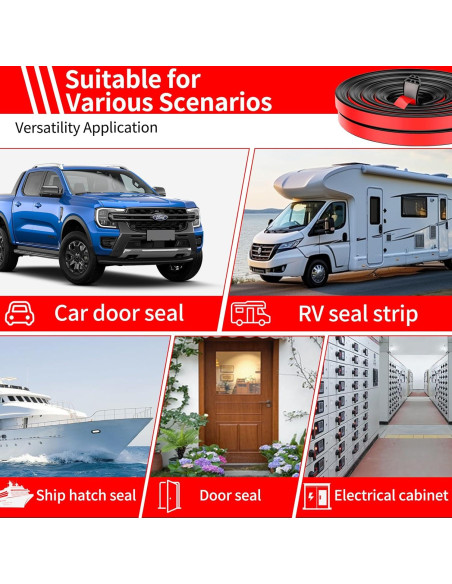 Sello de Burlete de Puerta Nest Timber 5 Metros Goma Negra