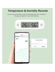 Termómetro Higrómetro WiFi Gaoducash 1-Pack Sensor Inteligente 2