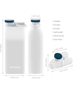Botella de Agua Colapsable Mountop 591ml Silicona BPA Free 2