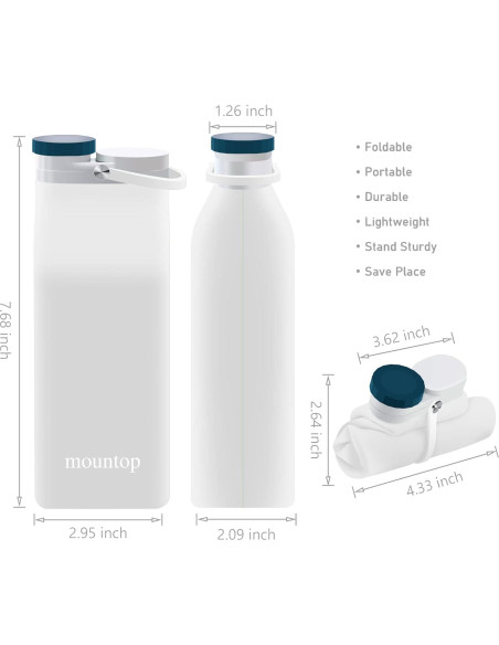 Botella de Agua Colapsable Mountop 591ml Silicona BPA Free
