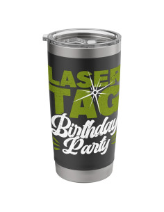 Vaso de Acero Inoxidable Aislado 20 oz Negro - Laser Tag Fiesta
