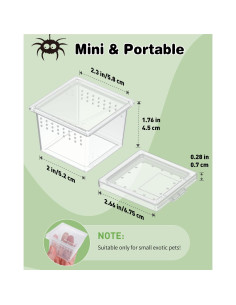 Terrario Mini Pawfly 10 Pcs para Arañas y Reptiles 5.8cm 2