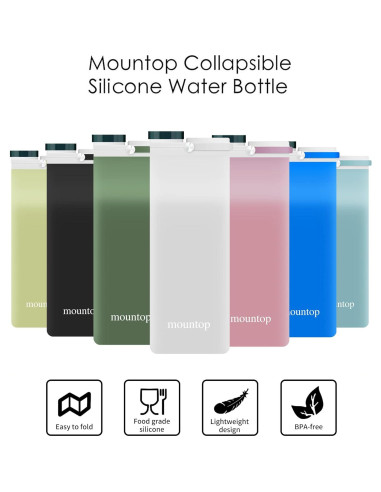 Botella de Agua Colapsable Mountop 591ml Silicona BPA Free