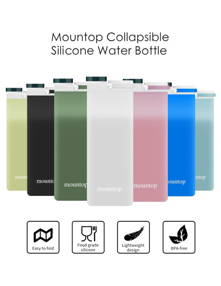 Botella de Agua Colapsable Mountop 591ml Silicona BPA Free