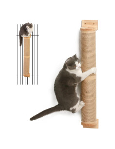 Poste Rascador para Gatos FUKUMARU 93 x 11.4 cm Madera Natural