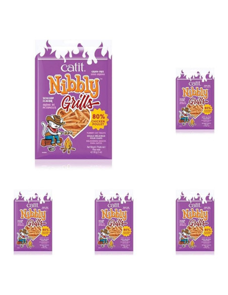 Golosinas para Gatos Catit Nibbly Grills Pollo y Vieira 30g