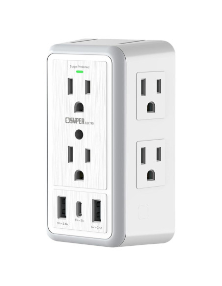 Cargador de Pared USB Super Electro SL-826SB-2A1C 6 Salidas