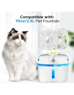 Filtros de agua para gatos MyfatBOSS - 12 repuestos + 12 esponjas 2