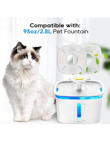 Filtros de agua para gatos MyfatBOSS - 12 repuestos + 12 esponjas