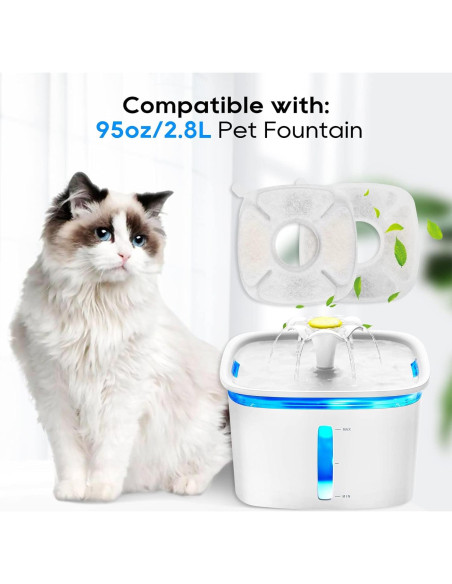 Filtros de agua para gatos MyfatBOSS - 12 repuestos + 12 esponjas