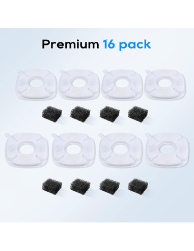 Filtros de agua para gatos MyfatBOSS - 12 repuestos + 12 esponjas
