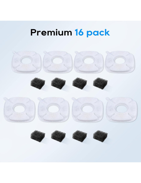 Filtros de agua para gatos MyfatBOSS - 12 repuestos + 12 esponjas