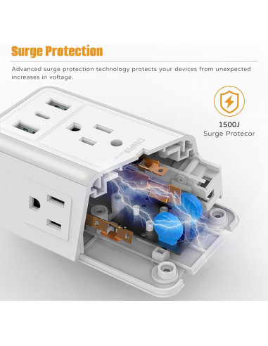 Cargador de Pared USB Super Electro SL-826SB-2A1C 6 Salidas