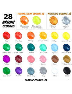 Juego de Pintura Acrílica Halobios 28 Colores + 10 Pinceles 2