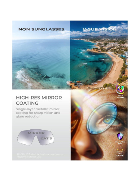 Gafas de Ciclismo V-SUP VC4341 UV400 Ajustables Ultra-Ligeras