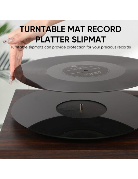 Alfombrilla de Turntable Acrílico 12 Pulgadas Antiestática Negra