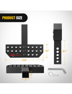 Escalón de Enganche Nilight 11.9" Antideslizante 158.8kg 2